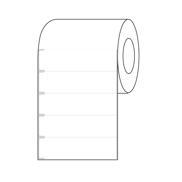 Intravenous Bag Labels, Thermal Notched, 3" core, 1" x 4" White